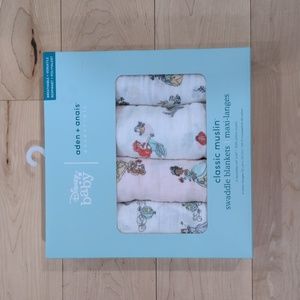 Aden + Anais Disney Princess muslin swaddle blankets 4 pack new in box